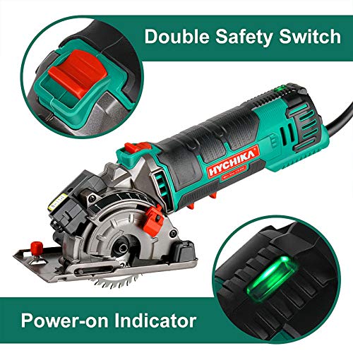 Mini Circular Saw, HYCHIKA Compact Circular Saw Tile Saw with 3 Sa...