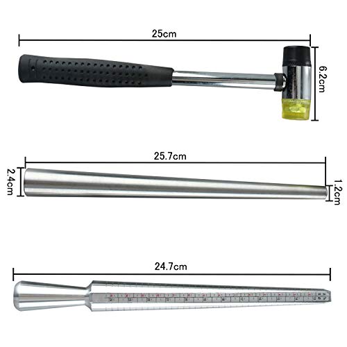 HYDDNice 4pcs Ring Mandrel Sizer Tool Jewelry Making Measuring Too...