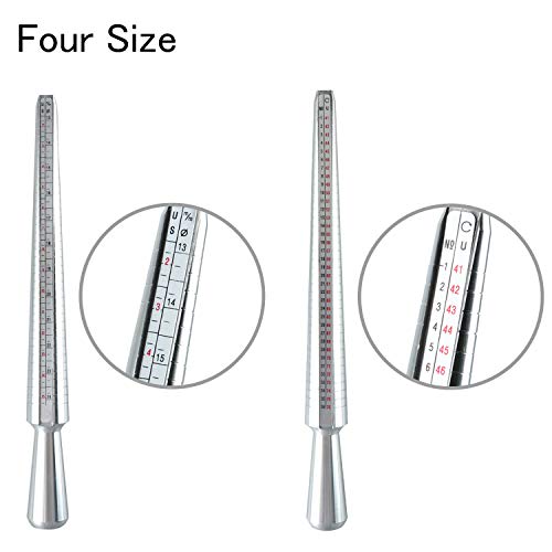 HYDDNice 4pcs Ring Mandrel Sizer Tool Jewelry Making Measuring Too...