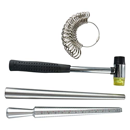 HYDDNice 4pcs Ring Mandrel Sizer Tool Jewelry Making Measuring Too...