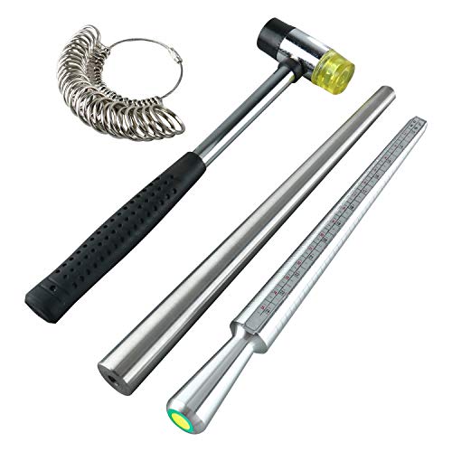 HYDDNice 4pcs Ring Mandrel Sizer Tool Jewelry Making Measuring Too...