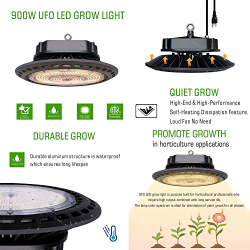 Hydro Plus LED Light Grow Tent Complete Kit LED 900W Grow Light+60...