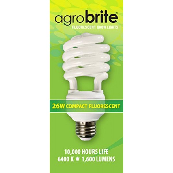 Agrobrite FLC26D 26-Watt Spiral Compact Fluorescent Grow Light Bul...