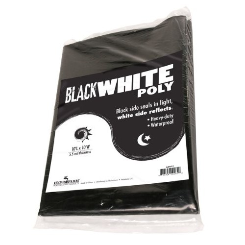 Hydrofarm ABWP1 Black & White Poly, 10 x 10, 5. 5 mil, 10, Black