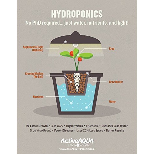 Hydrofarm Active Aqua Submersible Water Pump, 800 GPH