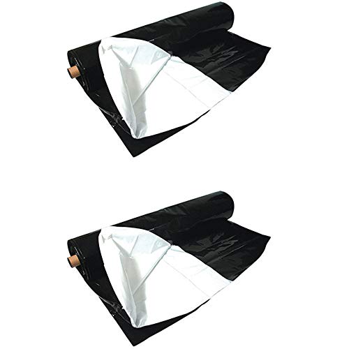 Hydrofarm Black and White 100 x 10 Heavy-Duty Waterproof Poly Fi...