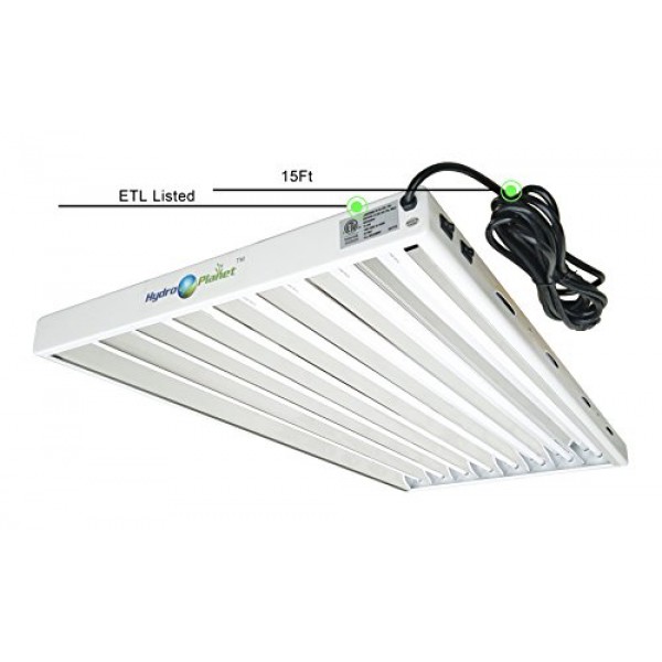 Hydroplanet T5 4ft 8lamp Fluorescent Ho Bulbs Included for Indoor ...