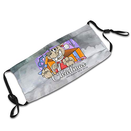 Mouse Sitting Next To The Gift With Merry Christmas Word Art Repea...