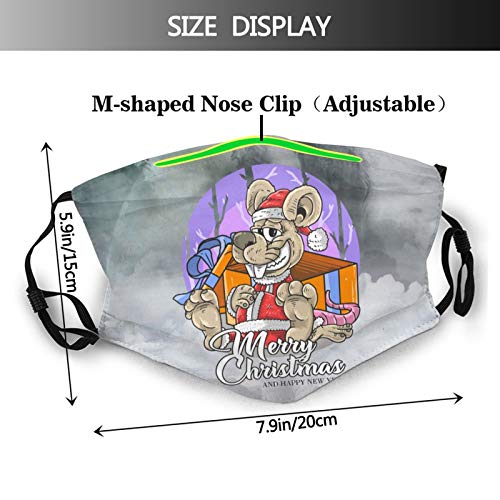 Mouse Sitting Next To The Gift With Merry Christmas Word Art Repea...