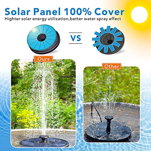 hygger Solar Fountain Pump with 7 Nozzles 4 Plastic Tubings, Outdo...
