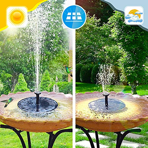 hygger Solar Fountain Pump with 7 Nozzles 4 Plastic Tubings, Outdo...