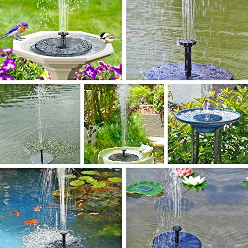 hygger Solar Fountain Pump with 7 Nozzles 4 Plastic Tubings, Outdo...