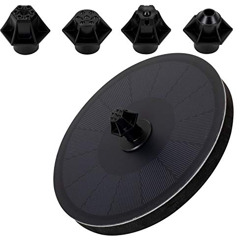 hygger Solar Fountain Pump with 7 Nozzles 4 Plastic Tubings, Outdo...