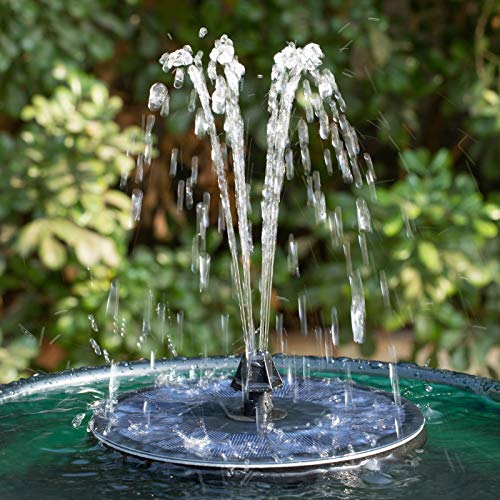 hygger Solar Fountain Pump with 7 Nozzles 4 Plastic Tubings, Outdo...