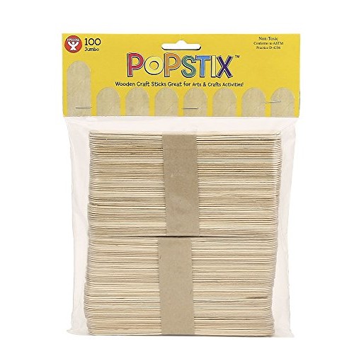 Hygloss Natural Wood Craft Sticks, Jumbo 6-Inch, 100 Pack 72210