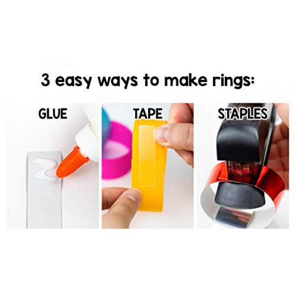 Mighty Bright Paper Chain Strips 1X8 180/Pkg-Assorted Colors