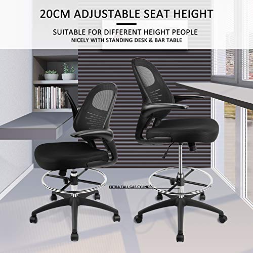 Drafting Chair, Tall Office Chair for Standing Desk, Mesh Drafting...