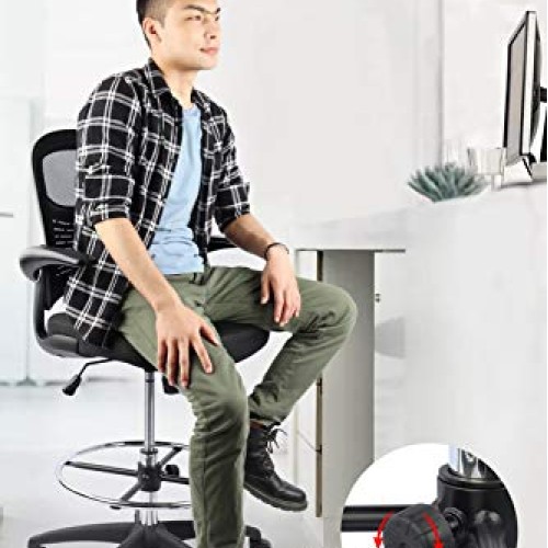 Drafting Chair, Tall Office Chair for Standing Desk, Mesh Drafting...
