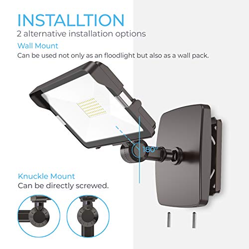 HYPERLITE 2 Pack 70W LED Flood Light Outdoor with Knuckle Mount 50...