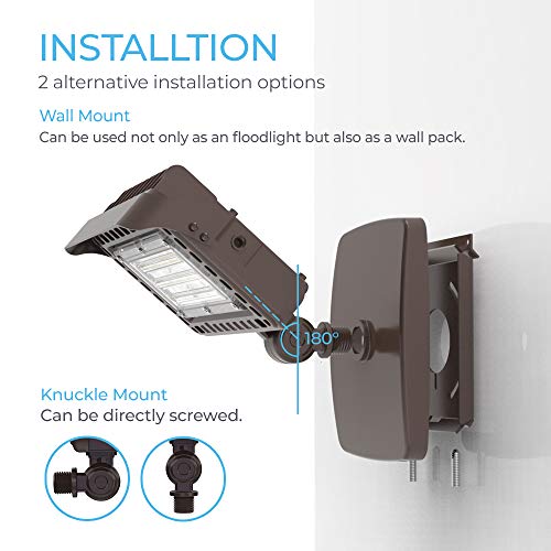 HYPERLITE 50W LED Flood Light Outdoor with Knuckle Mount, Wall Mou...