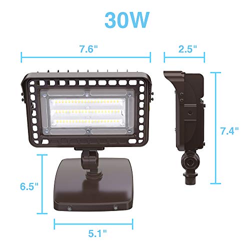 HYPERLITE 50W LED Flood Light Outdoor with Knuckle Mount, Wall Mou...