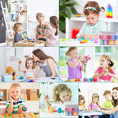 50 Colors Polymer Clay, Multicolor Modeling Soft Clay Kit with 19 ...