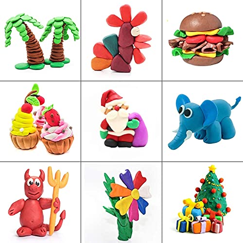 50 Colors Polymer Clay, Multicolor Modeling Soft Clay Kit with 19 ...