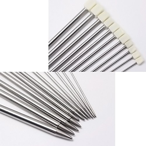 Hysagtek 11Pairs Knitting Needle Set,22pcs,14 inches Length Stainl...
