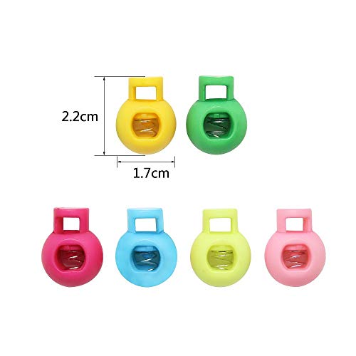 Hysagtek 50 Pcs Plastic Spring Cord Lock End Round Toggle Stoppers...