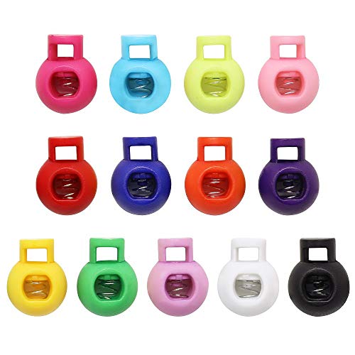 Hysagtek 50 Pcs Plastic Spring Cord Lock End Round Toggle Stoppers...