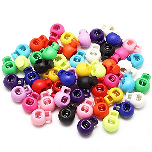 Hysagtek 50 Pcs Plastic Spring Cord Lock End Round Toggle Stoppers...