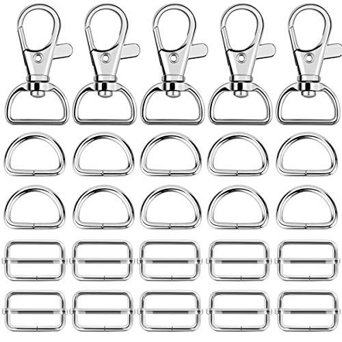 Hysagtek 60 Pcs Metal Keychain Bulk - Swivel Snap Hooks, D Ring an...