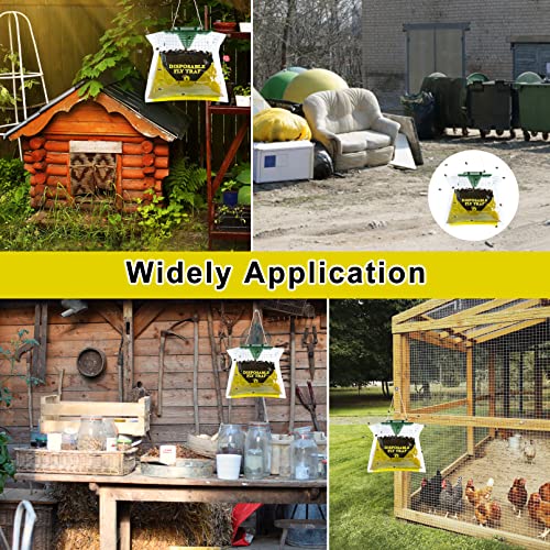 Fly Traps Outdoor Fly Trap Hanging, 4 Natural Pre-Baited Fly Hunte...
