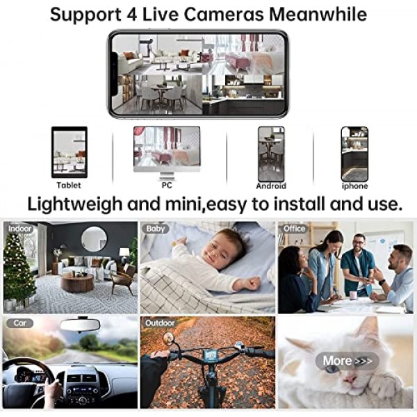 Camera Mini 1080P Smart Wireless Wireless WiFi Camera Home Securit...