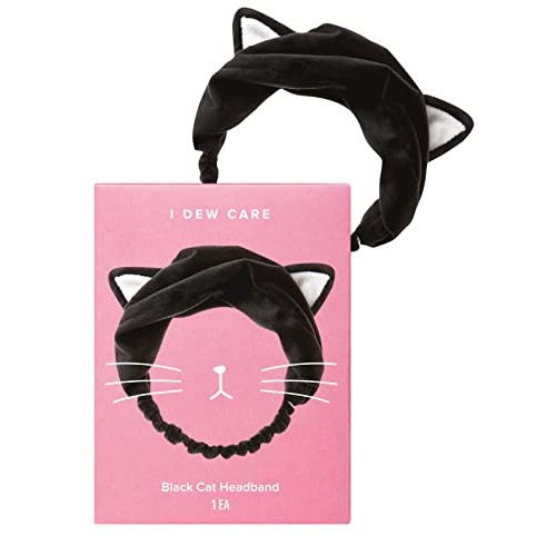 I DEW CARE Face Wash Headband - Black Cat | Spa, Soft, Cute for Ma...