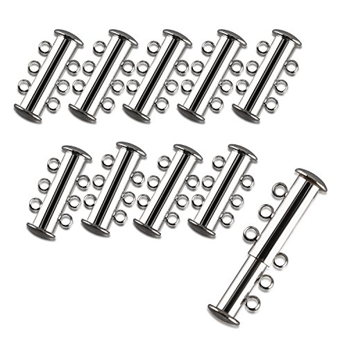 I-MART Pack of 20 Multi 3 Strand Slide Lock Clasps, Connectors for...