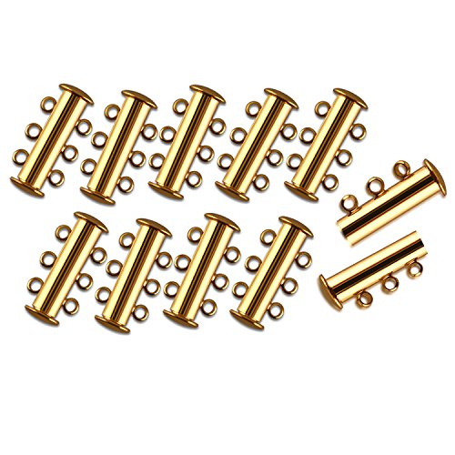 I-MART Pack of 20 Multi 3 Strand Slide Lock Clasps, Connectors for...