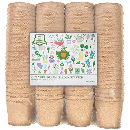IAXSEE 100 Pack Peat Pots, Nursery Pots 3.15 Inch Starting Planter