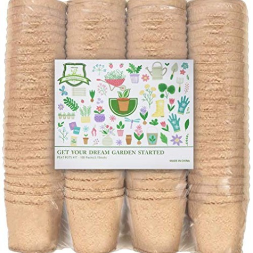 IAXSEE 100 Pack Peat Pots, Nursery Pots 3.15 Inch Starting Planter