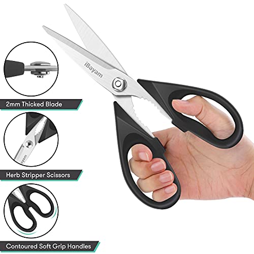 Kitchen Poultry Shears, iBayam Meat Scissors Heavy Duty Dishwasher...