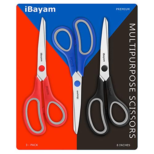 Scissors Set, iBayam Black Blue Red Scissors for Crafting Sewing S...