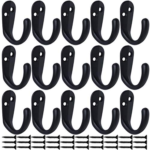 IBosins 15PCS Coat Hooks Wall Mounted Single Prong Robe Hook for H...