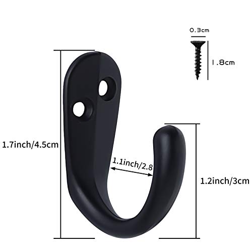 IBosins 15PCS Coat Hooks Wall Mounted Single Prong Robe Hook for H...