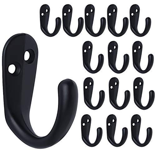 IBosins 15PCS Coat Hooks Wall Mounted Single Prong Robe Hook for H...