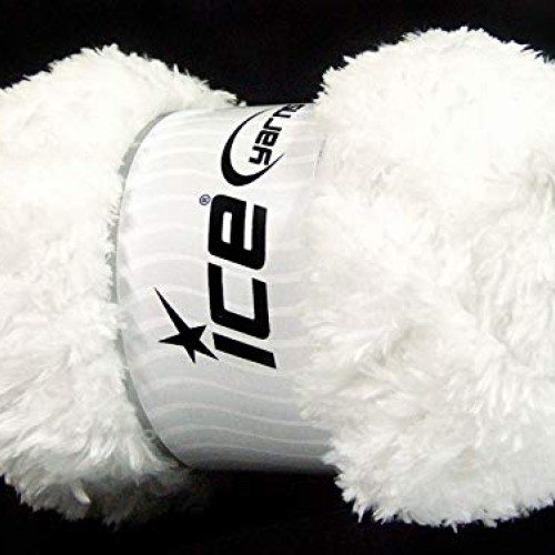 White Panda Fuzzy Plush Yarn 100 Gram, 87 Yards