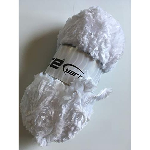 White Panda Fuzzy Plush Yarn 100 Gram, 87 Yards
