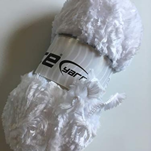 White Panda Fuzzy Plush Yarn 100 Gram, 87 Yards