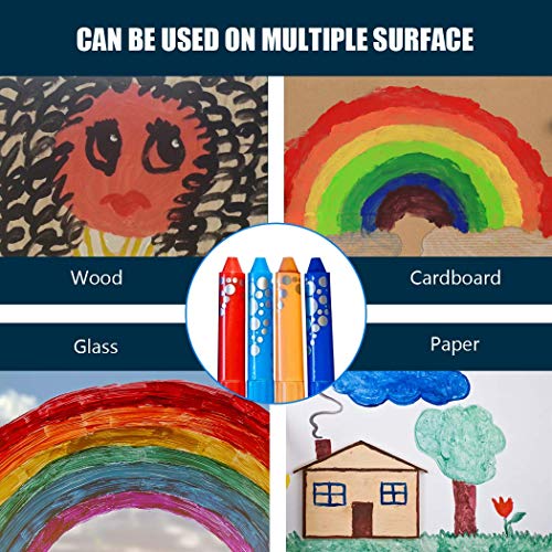 Washable Paint Markers, Crayons Solid Tempera Paint Sticks for Kid...