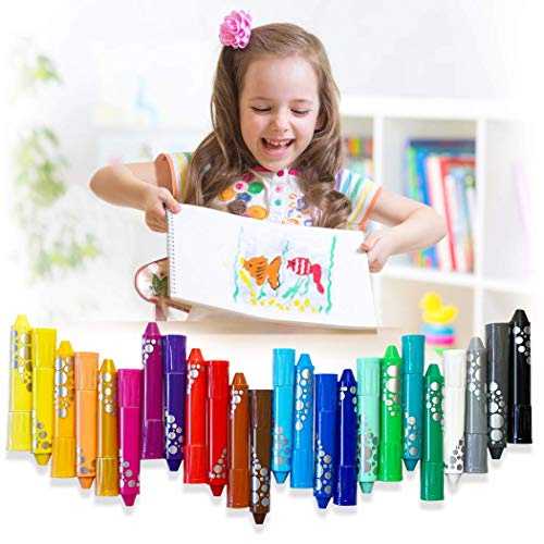 Washable Paint Markers, Crayons Solid Tempera Paint Sticks for Kid...