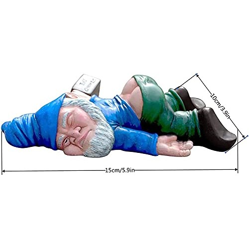 IcyAits Funny Drunk Dwarf Garden Gnome Statues Decoration, Creativ...